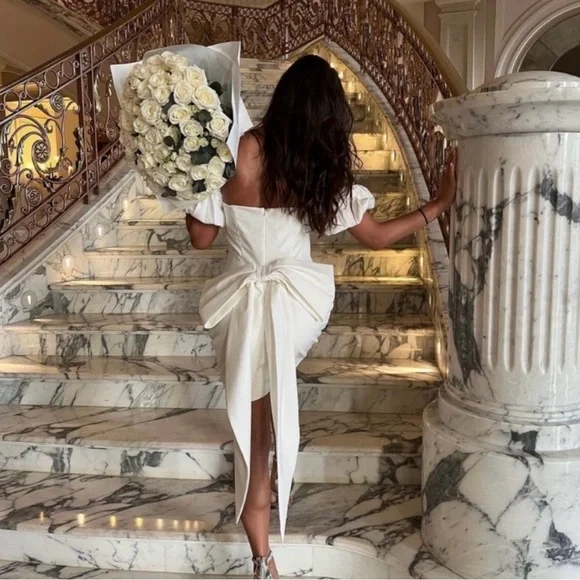 NADINE MERABI White Mini Dress - Picture 4 of 16